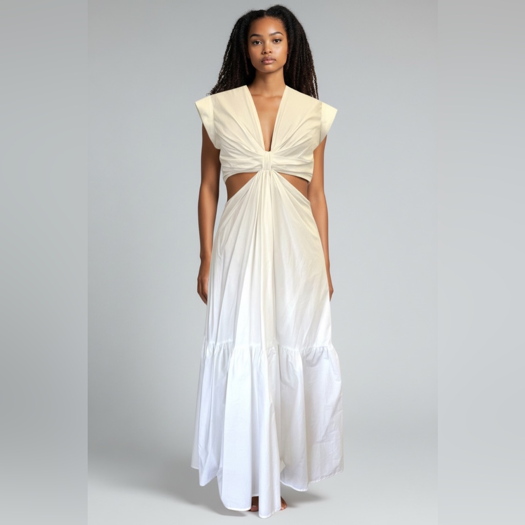 A.L.C. White Maxi Dress With Cutout
